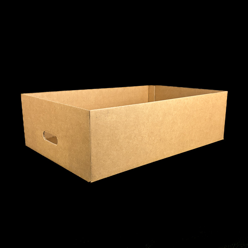 A plain Kraft produce box for fresh apples.