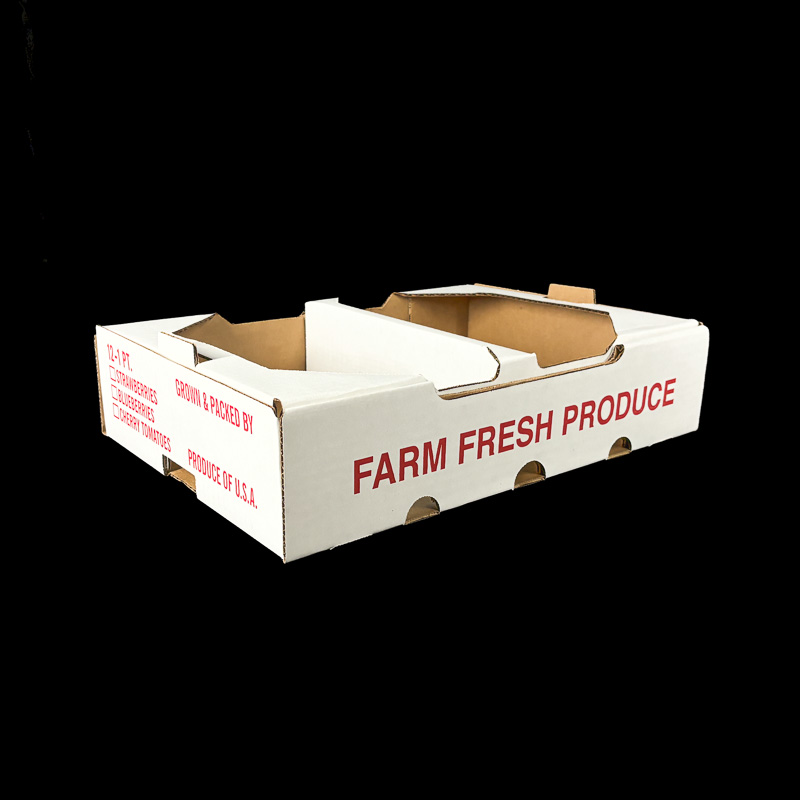 An open top produce tray for fresh berries.