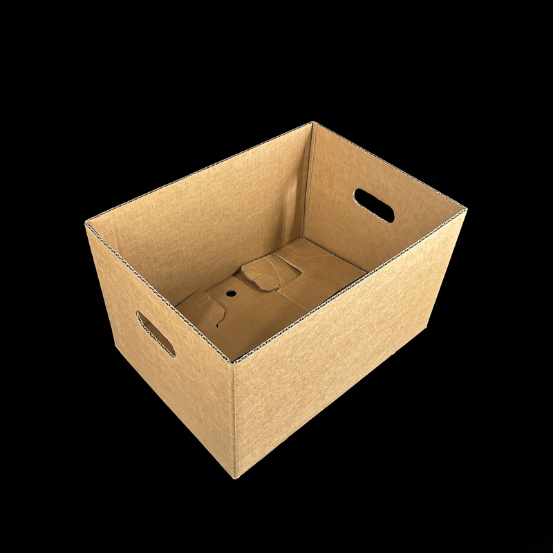 A plain Kraft box bottom for holding sweet potatoes.