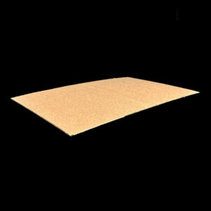 A flat, Kraft cover for corrugated boxes.