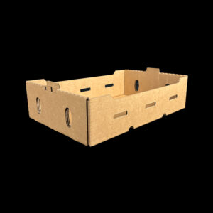 A Kraft box for 6 ounce clamshells of fresh berries.