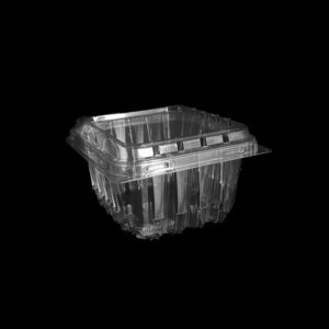 A 1 pint clear clamshell for packing fresh blueberries.