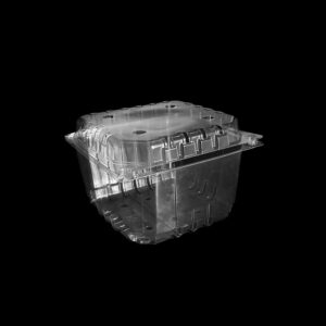 A 3 pound clear clamshell for grapes.