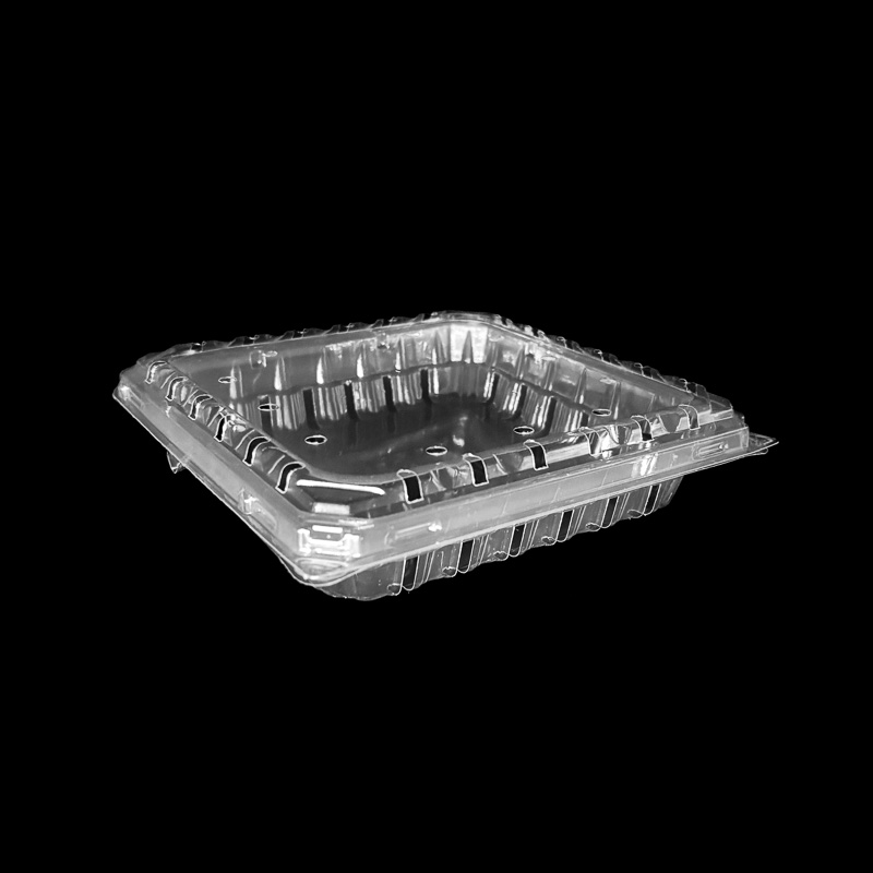 An 18 ounce clear clamshell for blueberries.