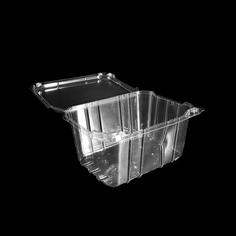 An open clear 2 pound clamshell for kiwi.