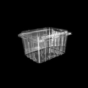 A 2 pound clear high clamshell for cherries.