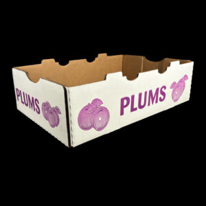 A 6.5 inch deep produce bulk box for plums.