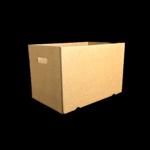 A plain Kraft box bottom for holding fresh produce.