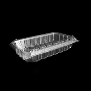 A clear 9.8 ounce clamshell for blueberries.