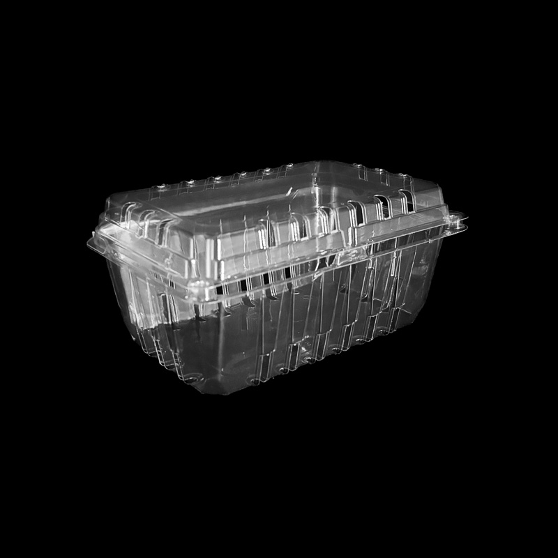 A clear 1 pound clamshell for strawberries.