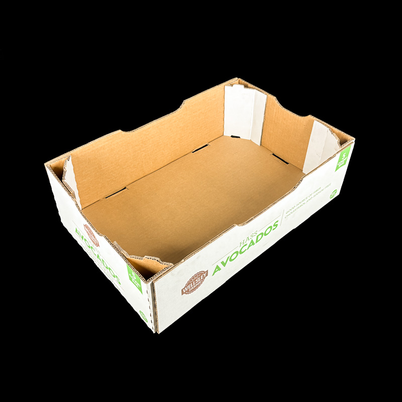 A 7 inch depth corrugated produce box for avocados.