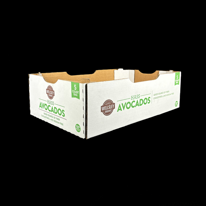 A 7 inch depth corrugated produce box for avocados.